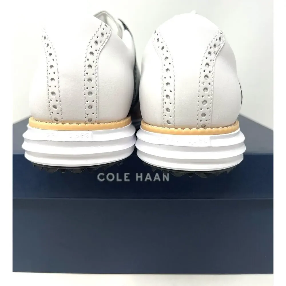 Cole Haan OG Original Grand Saddle Golf Shoe Sz 10 WHT BLCK C37176 Spikeless